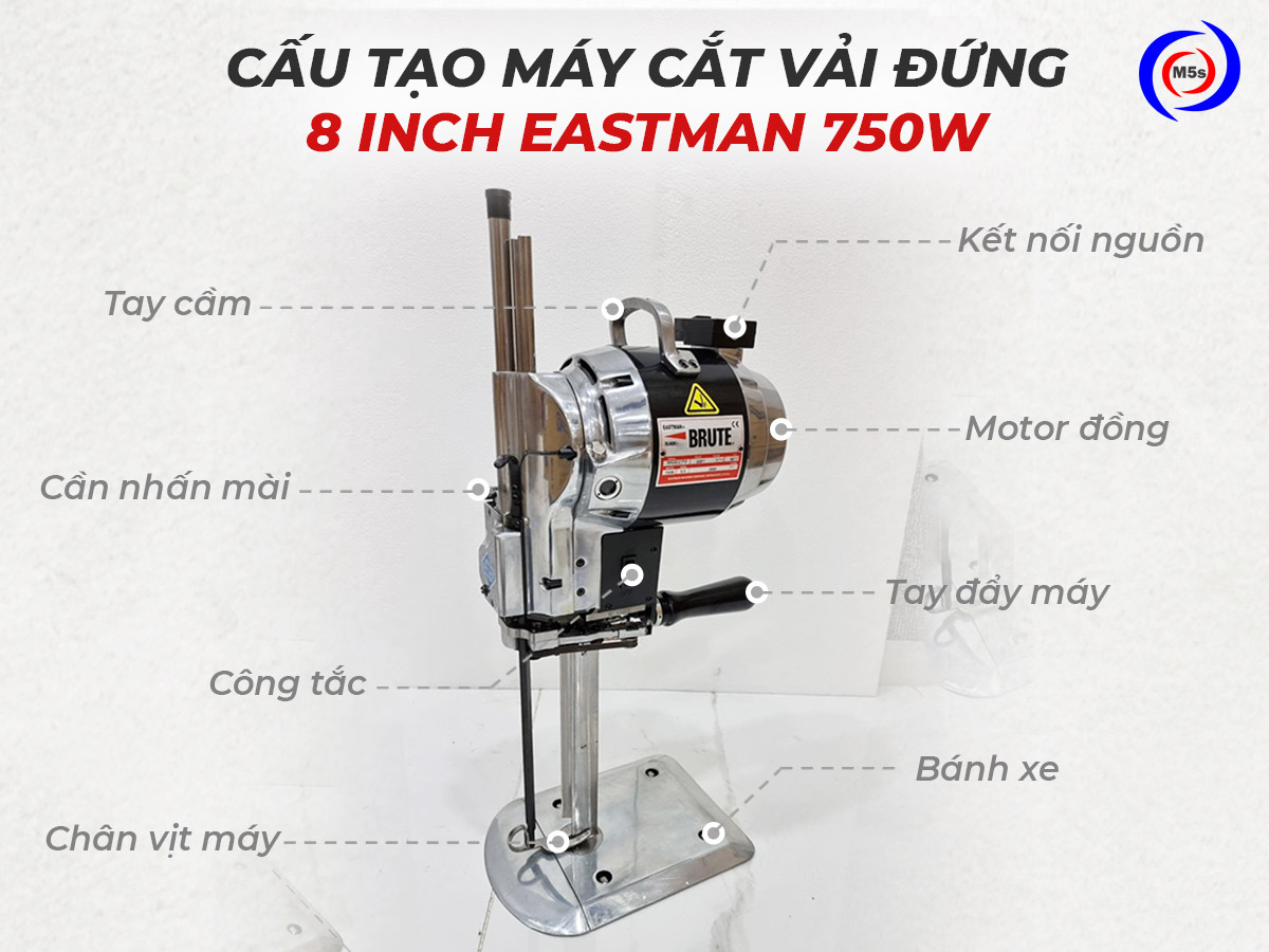Cấu tạo máy cắt vải đứng 8 inch Eastman 750W Cấu tạo máy cắt vải đứng 8 inch Eastman 750W