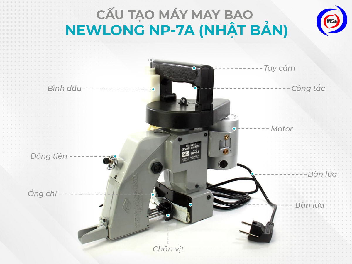 cấu tạo máy may bao bì Newlong NP7A Nhật Bản cấu tạo máy may bao bì Newlong NP7A Nhật Bản