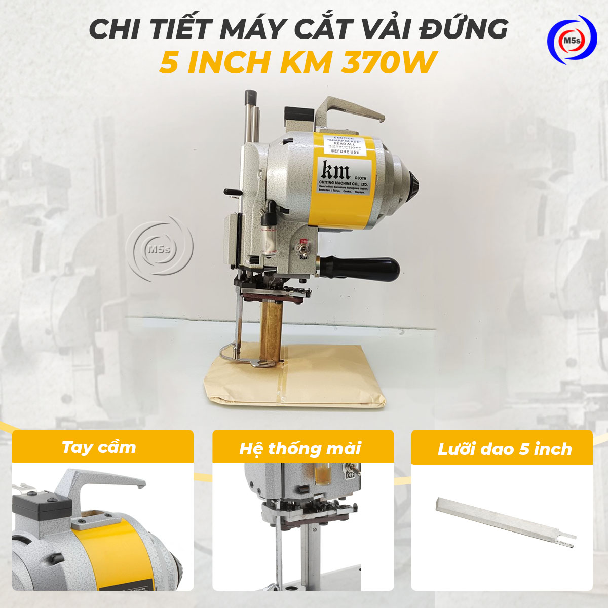Máy cắt vải đứng 5 inch KM Máy cắt vải đứng 5 inch KM