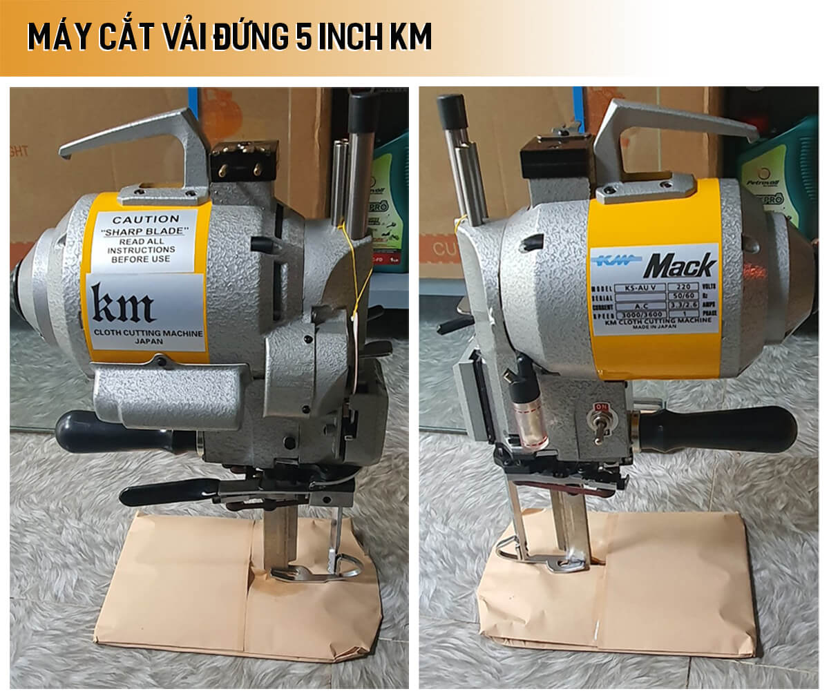 Máy cắt vải đứng 5 inch KM Máy cắt vải đứng 5 inch KM