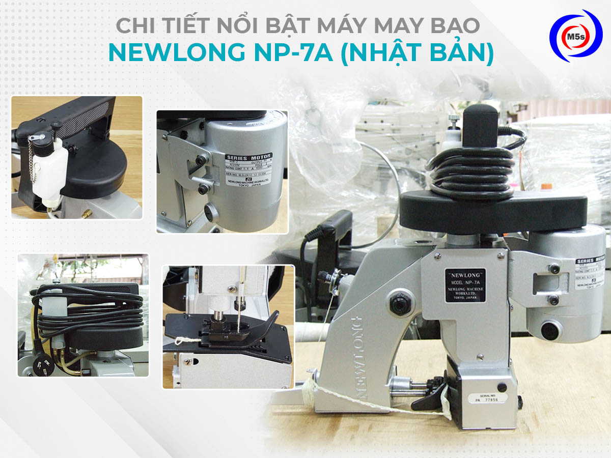 Máy may bao cầm tay Newlong Nhật Bản NP7A Máy may bao cầm tay Newlong Nhật Bản NP7A