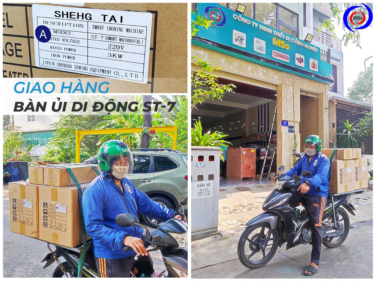 Nhân viên M5s chuẩn bị giao hàng bàn ủi ST-7 cho khách hàng Nhân viên M5s chuẩn bị giao hàng bàn ủi ST-7 cho khách hàng