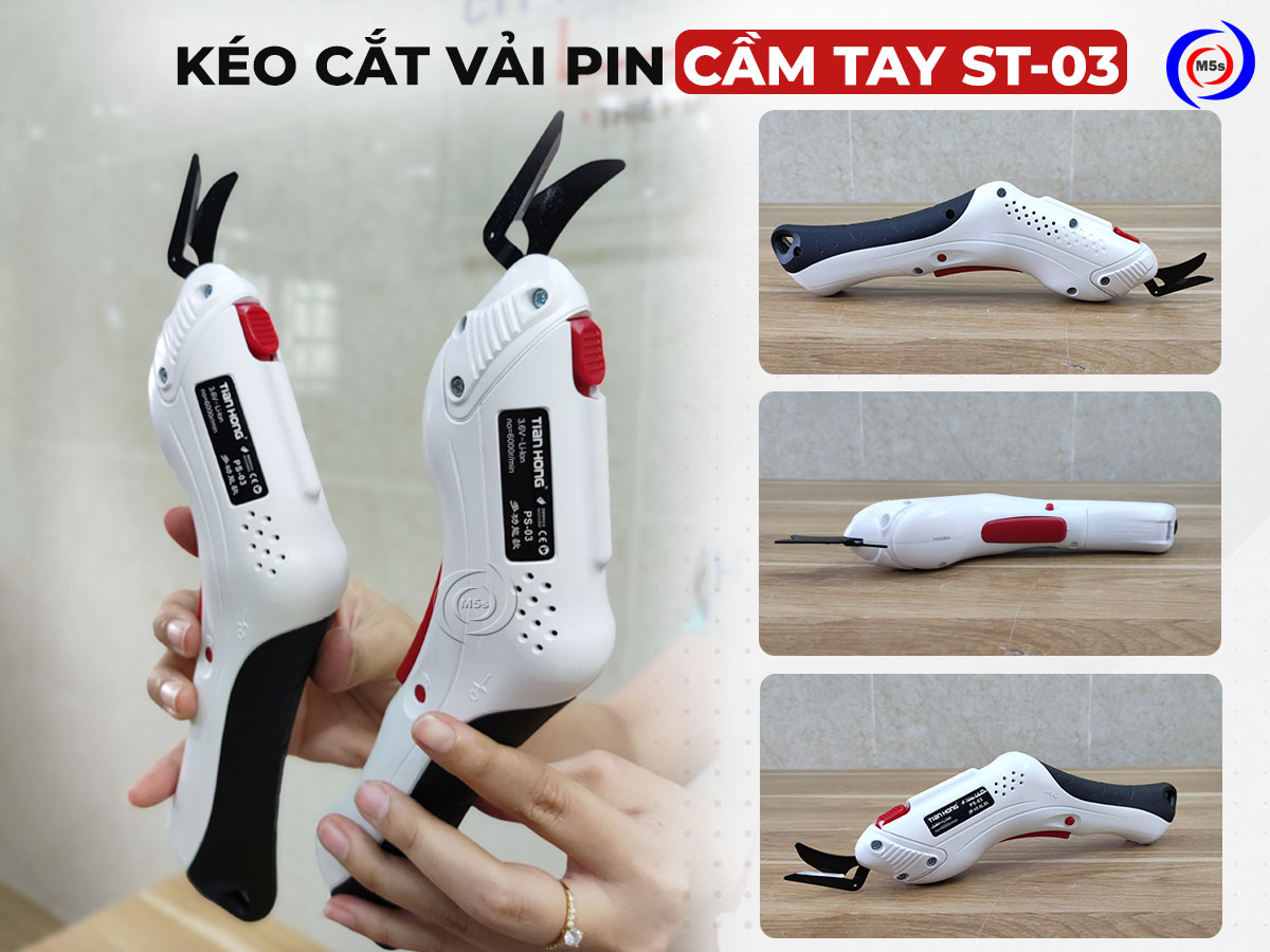 Kéo cắt vải cầm tay dùng pin ST-03 Kéo cắt vải cầm tay dùng pin ST-03