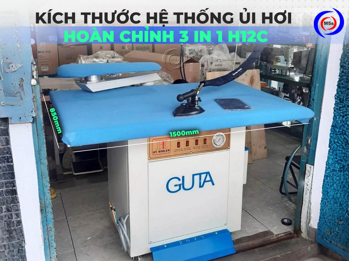 Kích thước hệ thống ủi hơi công nghiệp 3 in 1 H12C Kích thước hệ thống ủi hơi công nghiệp 3 in 1 H12C