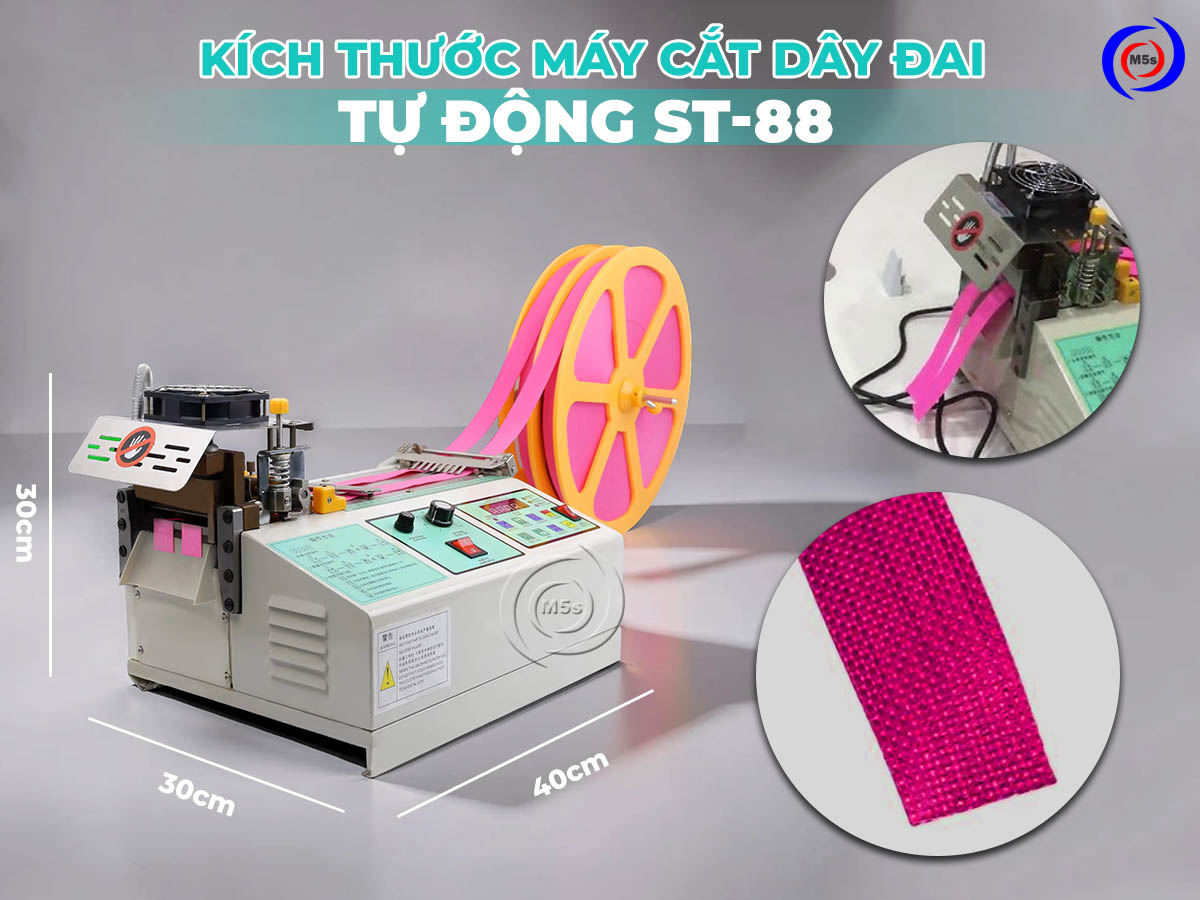 Kích thước máy cắt dây đai bằng dao nhiệt ST-88 Kích thước máy cắt dây đai bằng dao nhiệt ST-88
