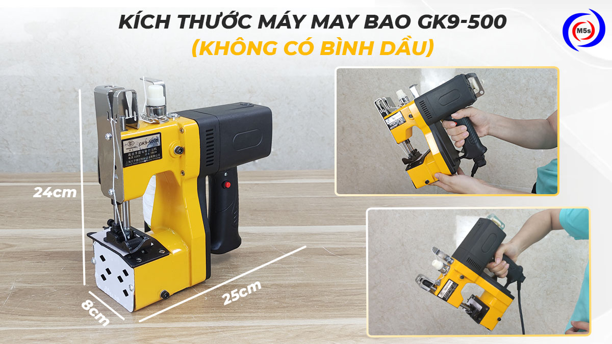 Kích thước máy khâu bao cầm tay GK9-500 không bình dầu Kích thước máy khâu bao cầm tay GK9-500 không bình dầu