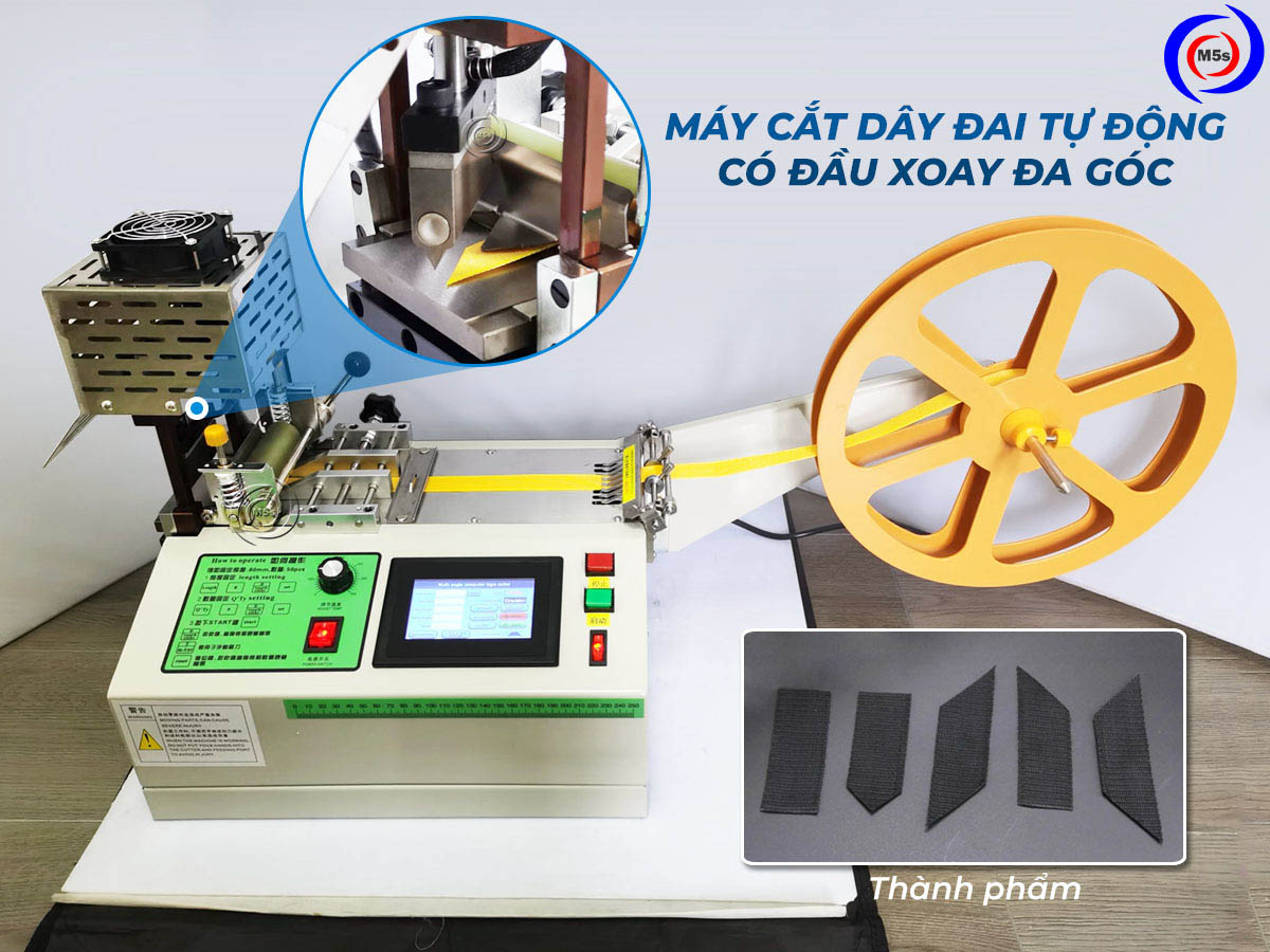 Máy cắt dây đai tự động có đầu xoay đa góc Máy cắt dây đai tự động có đầu xoay đa góc