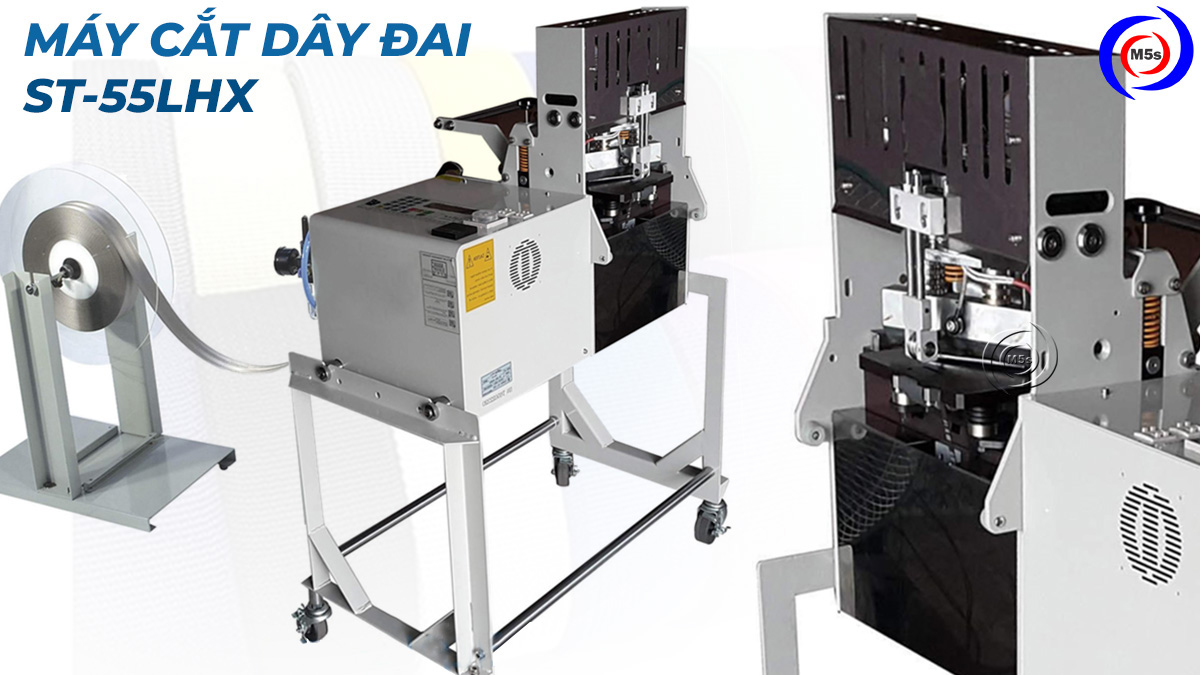máy cắt dây đai tự động dạng xéo góc ST-55LHX máy cắt dây đai tự động dạng xéo góc ST-55LHX