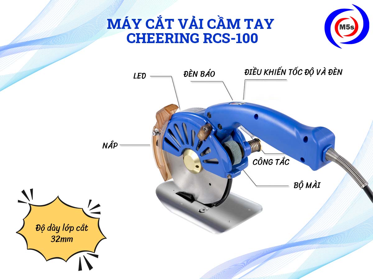Máy cắt vải đĩa cầm tay Cheering RCS-100 Máy cắt vải đĩa cầm tay Cheering RCS-100