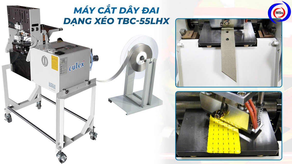 Máy cắt dây đai dạng xéo TBC-55 LHX Máy cắt dây đai dạng xéo TBC-55 LHX