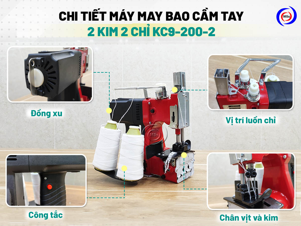 Máy may bao cầm tay 2 kim 2 chỉ Kachi KC9-200-02 Máy may bao cầm tay 2 kim 2 chỉ Kachi KC9-200-02