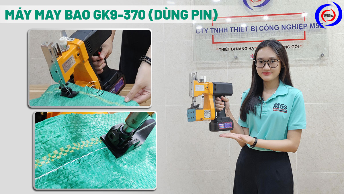 Máy may bao cầm tay dùng pin GK9-370 tại công ty M5s Máy may bao cầm tay dùng pin GK9-370 tại công ty M5s
