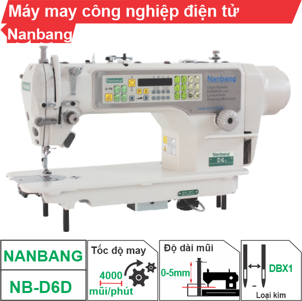 Máy may công nghiệp điện tử 1 kim Nanbang NB-D6D