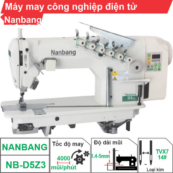 Máy may công nghiệp điện tử 3 kim Nanbang NB-D5Z3 Máy may công nghiệp điện tử 3 kim Nanbang NB-D5Z3