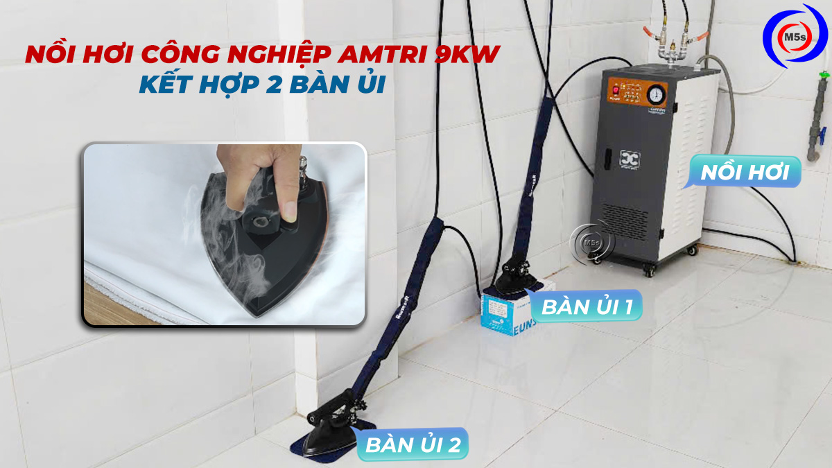 Nồi hơi AMTRI 9KW kết hợp 2 bàn ủi Nồi hơi AMTRI 9KW kết hợp 2 bàn ủi