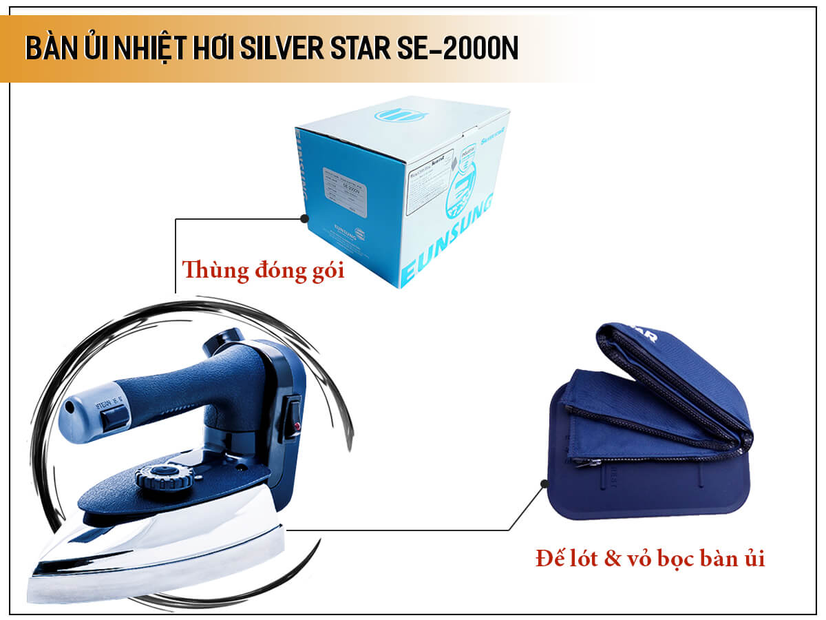 Bàn ủi nhiệt hơi công nghiệp Silver Star SE-2000N Bàn ủi nhiệt hơi công nghiệp Silver Star SE-2000N