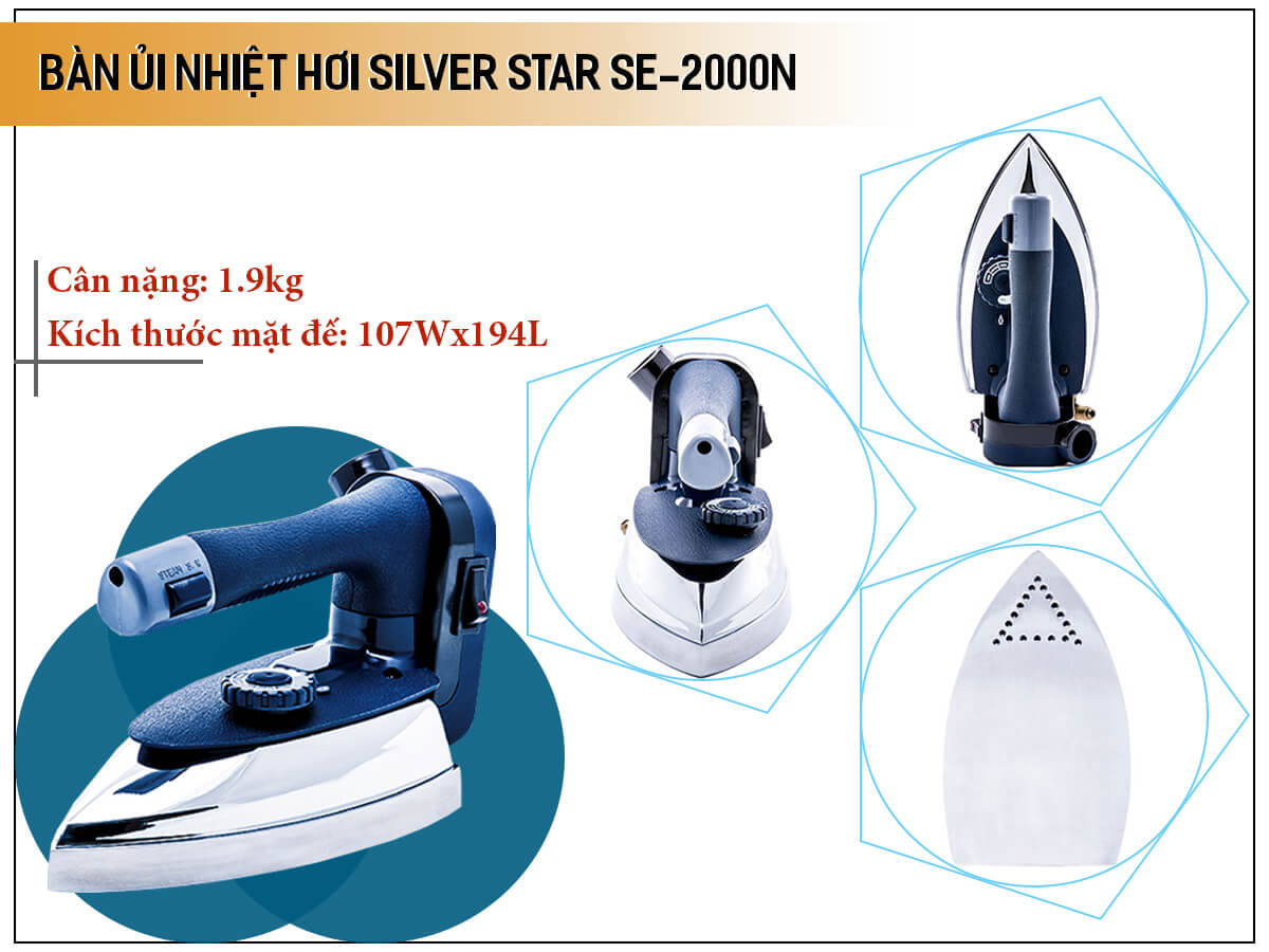 Bàn ủi nhiệt hơi công nghiệp Silver Star SE-2000N Bàn ủi nhiệt hơi công nghiệp Silver Star SE-2000N