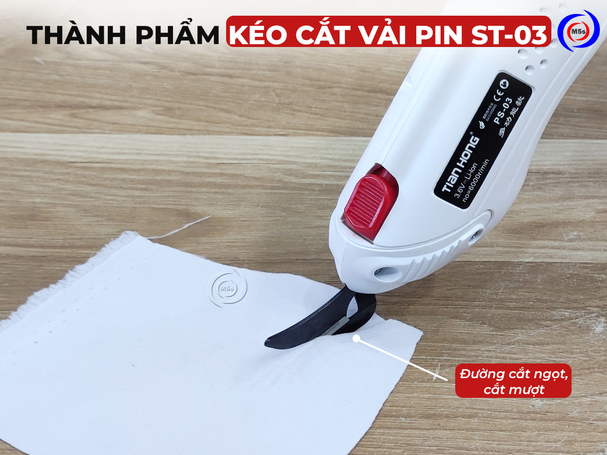 Thành phẩm của kéo cắt vải chạy pin cầm tay ST-03 Thành phẩm của kéo cắt vải chạy pin cầm tay ST-03
