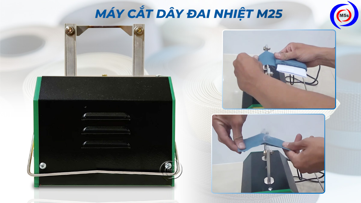 Sử dụng máy cắt dây đai mini M25 Sử dụng máy cắt dây đai mini M25