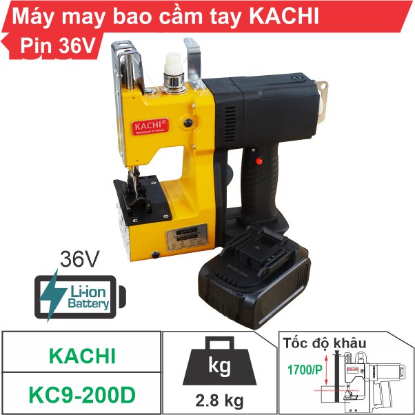 Máy may bao cầm tay Kachi KC9-200D (dùng pin) chất lượng, giá rẻ