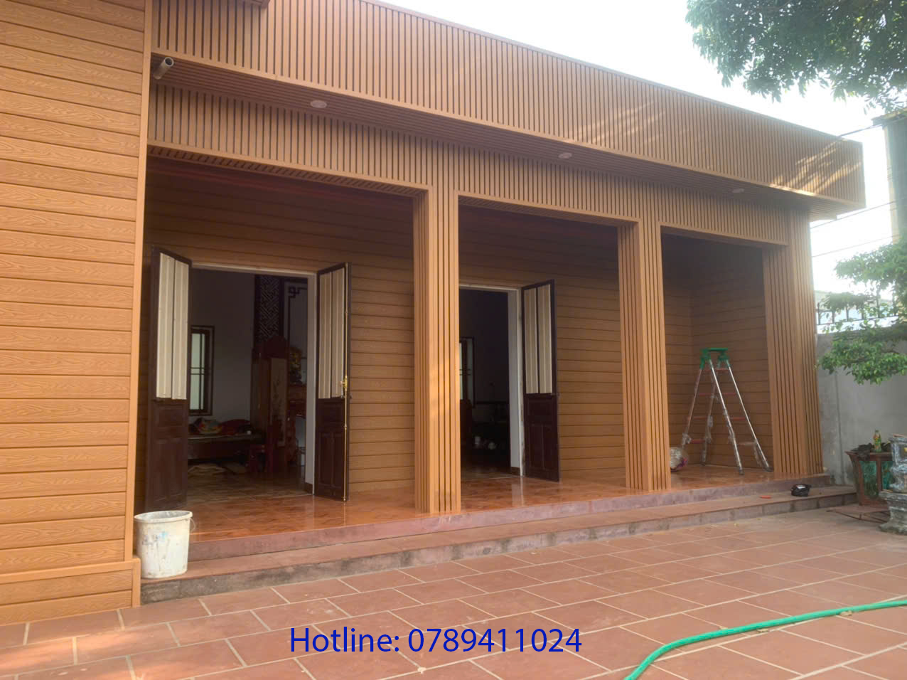 Trần gỗ nhựa ngoài trời