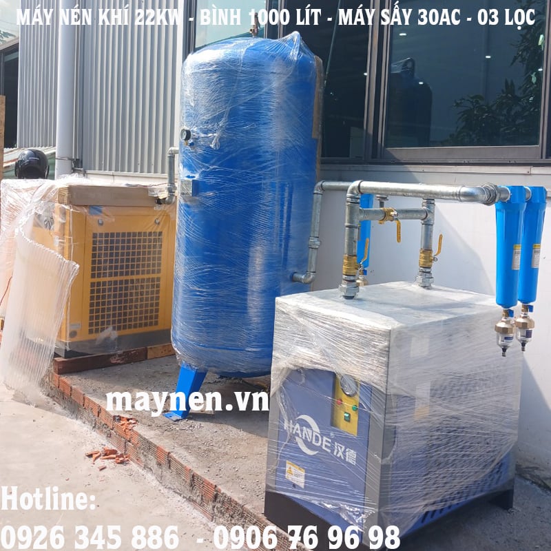 Lắp đặt máy nén khí 22kw 30hp