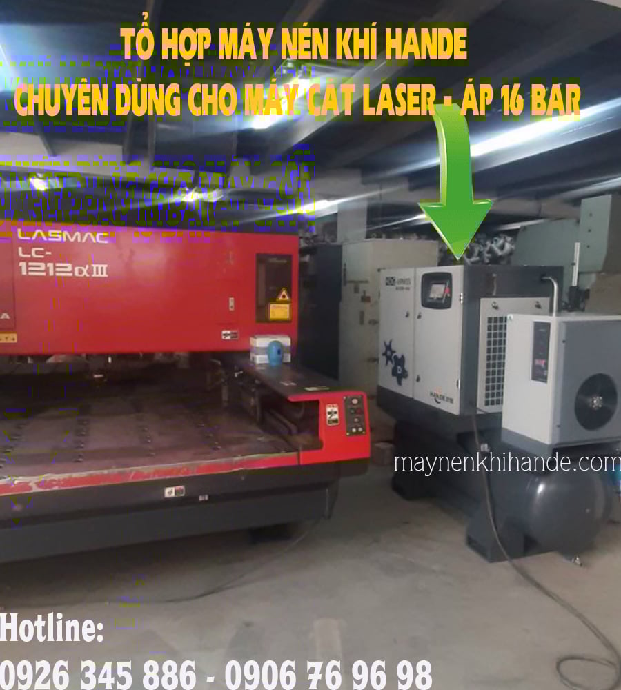 lắp đặt máy nén khí cho máy cắt laser