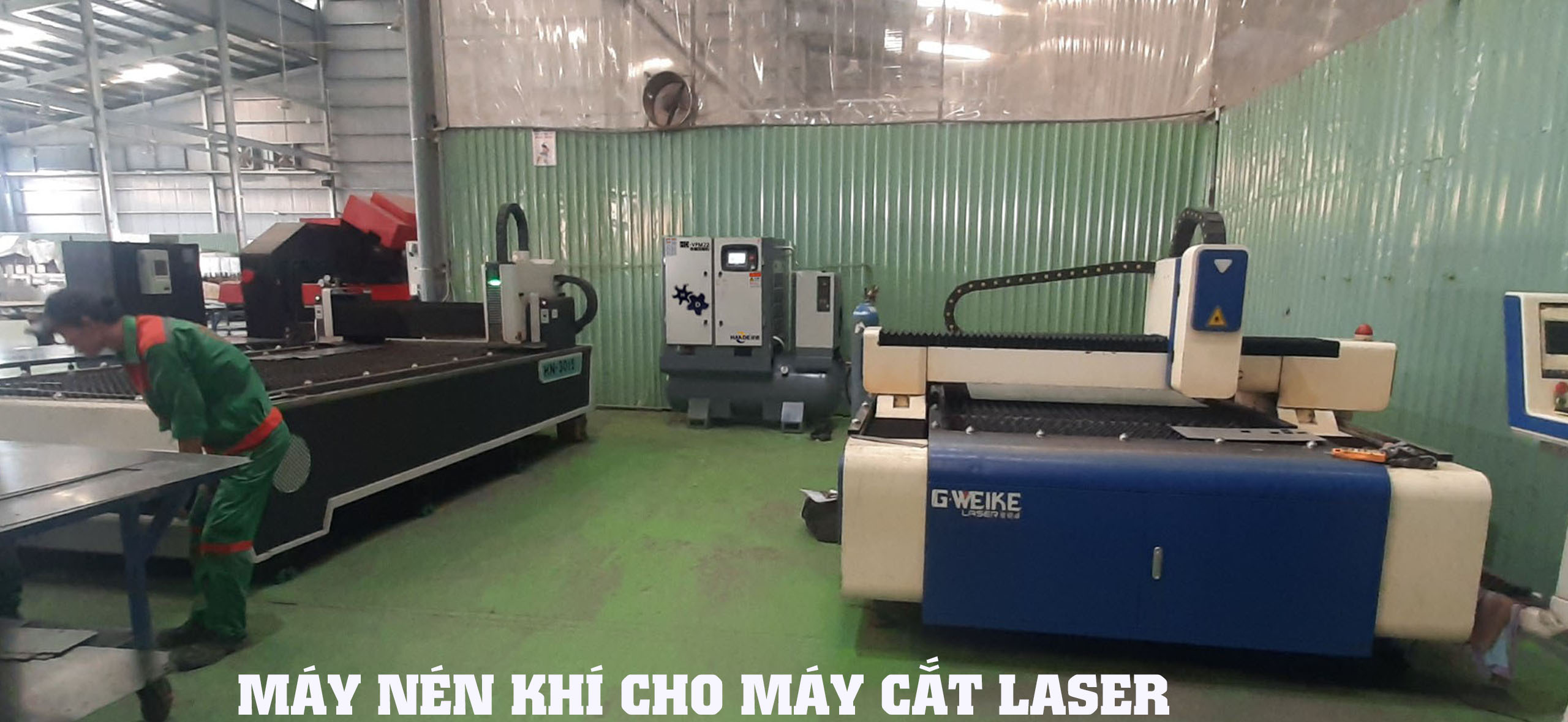 lắp đặt máy nén khí cho máy cắt laser 30hp
