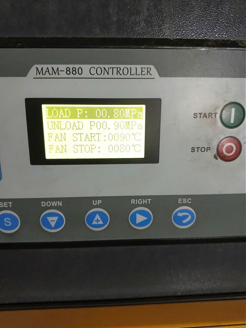 cài đặt áp suất quá cao