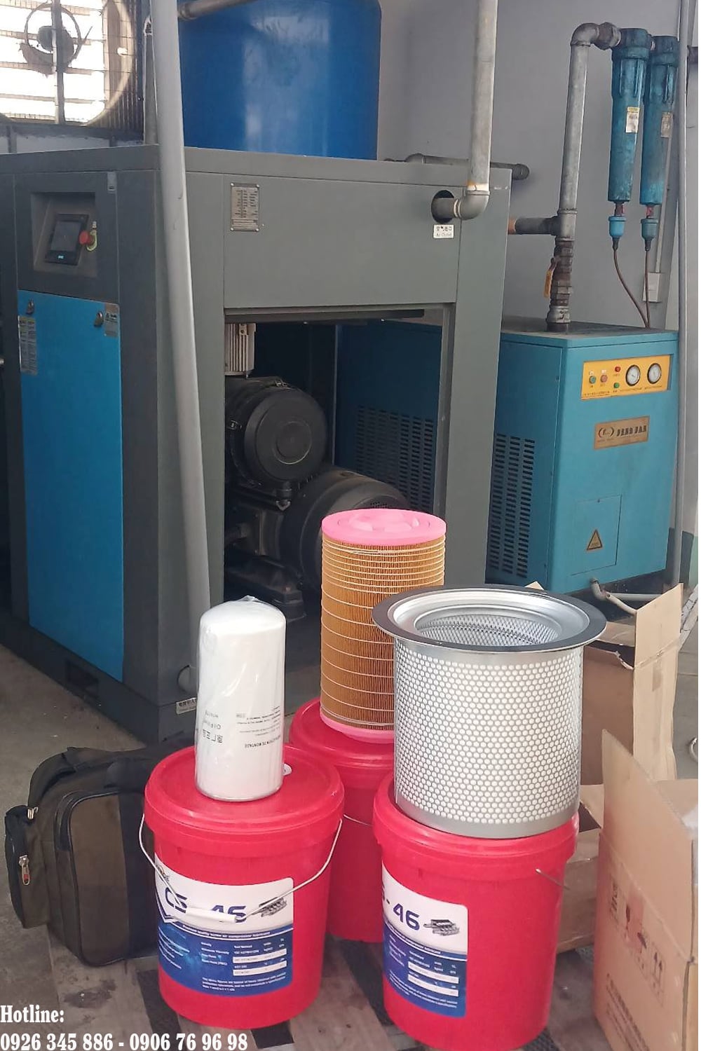 bảo trì máy nén khí trục vít