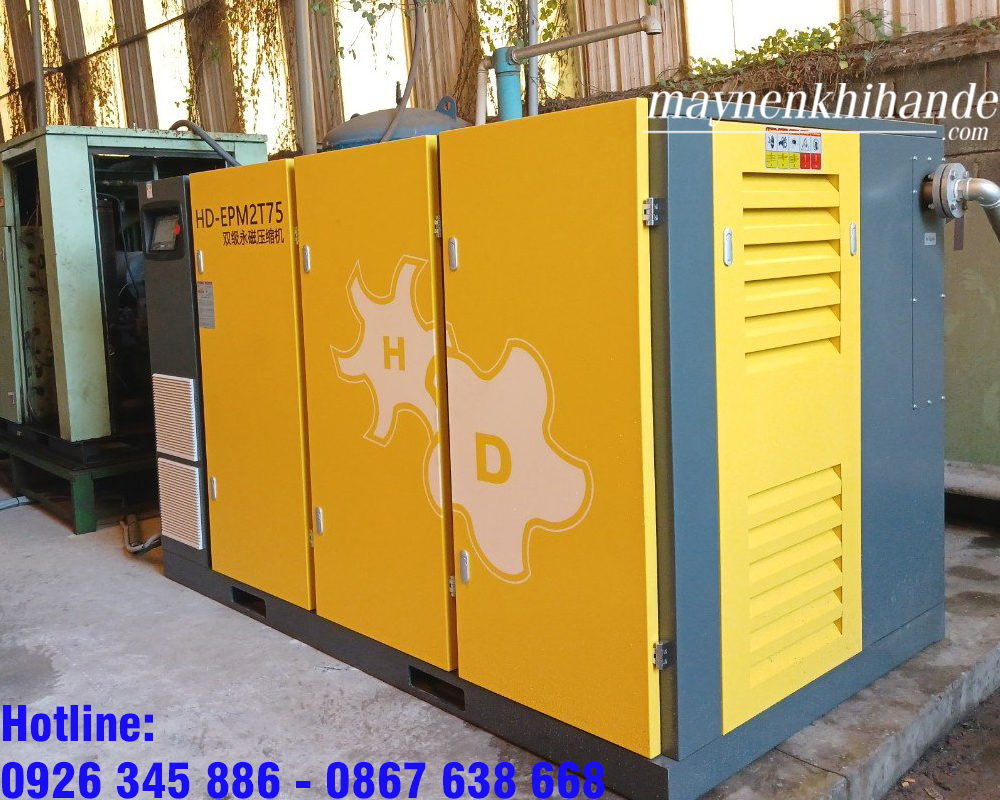 máy nén khí 2 cấp hande 100hp