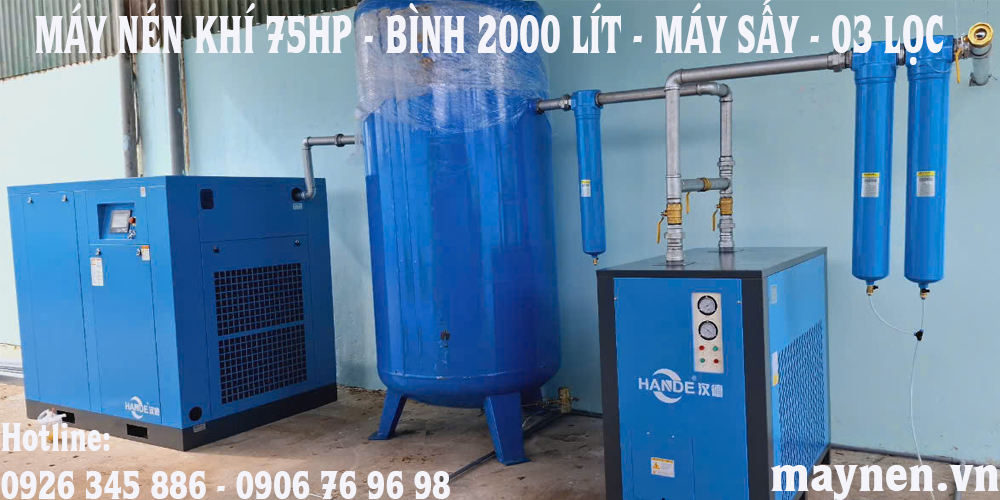 lắp đặt máy nén khí trục vít Hande