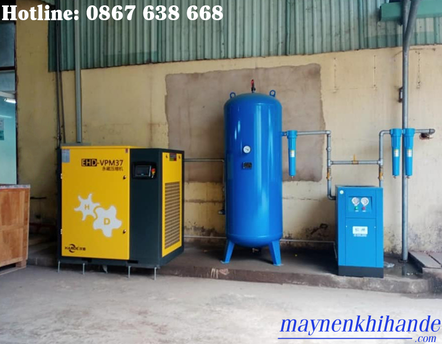lắp đặt máy nén khí trục vít hande