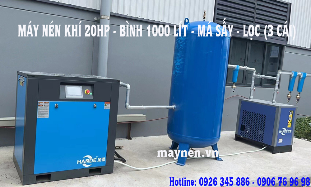 lắp đặt máy nén khí biến tần 20hp
