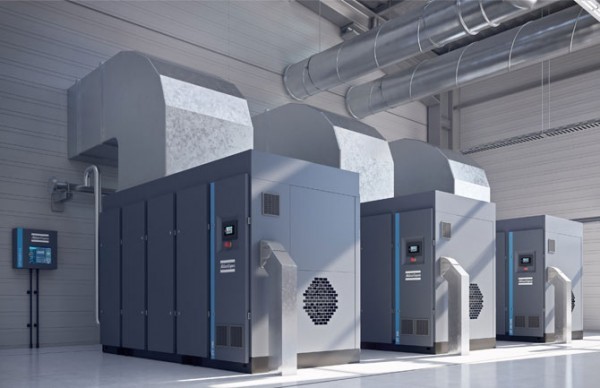 Máy nén khí được lắp đặt tại hệ thống nhà máy