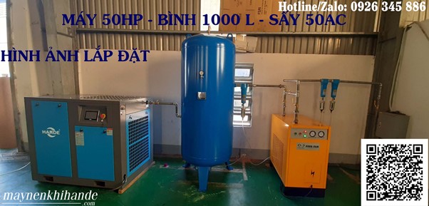 Máy nén khí trục vít 37kw/50hp biến tần vĩnh từ