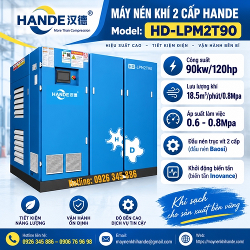 Máy Nén Khí 2 Cấp Hande HD-LPM2T90