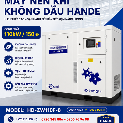Máy Nén Khí Không Dầu Hande 150hp