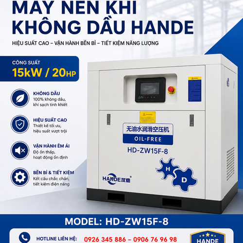 Máy Nén Khí Không Dầu Hande 20hp