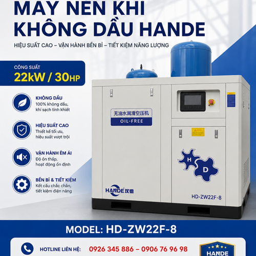 Máy Nén Khí Không Dầu Hande 30hp