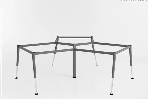 Chân bàn inox vuốt cụm 3 người KT 2290x1960,2500x2170