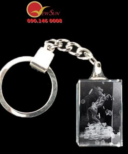 Móc khóa pha lê chữ nhật