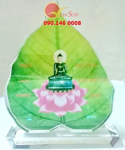 Pha lê thủy tinh in hình Phật,  Kỷ niệm chương pha lê thủy tinh nhận in lẻ lấy trong ngày
