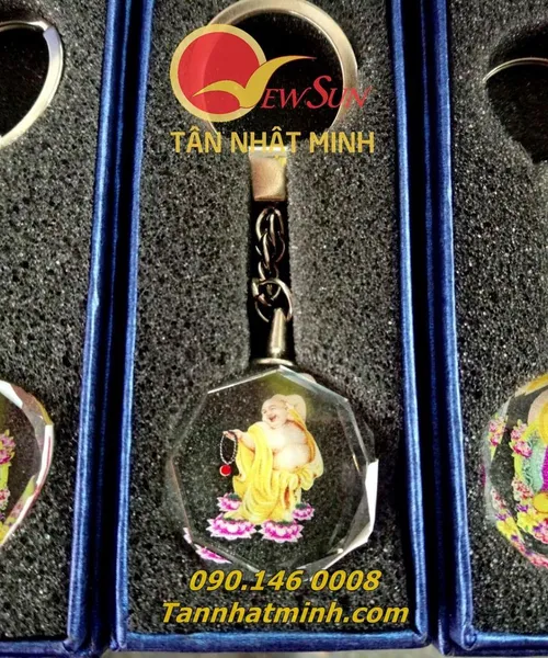 Móc khóa pha lê phật học