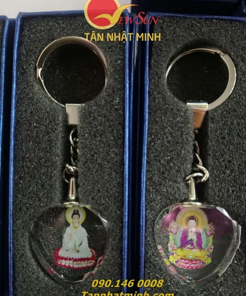 Móc khóa pha lê phật học