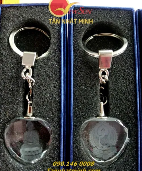 Móc khóa pha lê 3d