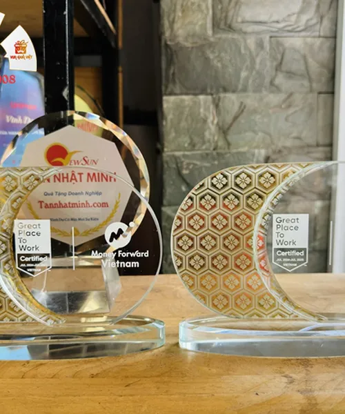 Kỷ Niệm Chương Khắc Pha lê 3D, 2D Độc Đáo