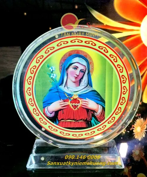 Pha lê Thủy tinh in hình Chúa, Kỷ niệm chương pha lê thủy tinh nhận in lẻ lấy trong ngày