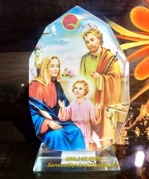 Pha lê Thủy tinh in hình Chúa, Kỷ niệm chương pha lê thủy tinh nhận in lẻ lấy trong ngày