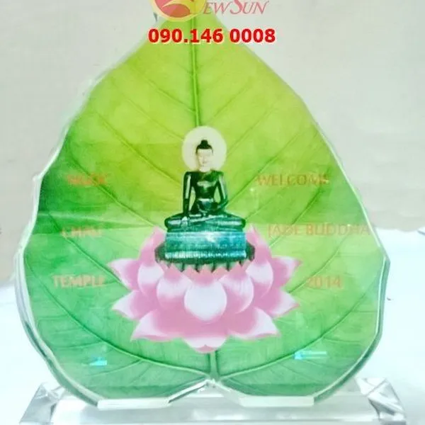 Pha lê thủy tinh in hình Phật,  Kỷ niệm chương pha lê thủy tinh nhận in lẻ lấy trong ngày